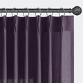 Plum Pinch Pleated Linen Curtains 84 in Length 2 Panels - Soft Light