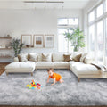 Area Rugs 9x12 Living Room Shag Rug - Large Fluffy Grey Tie-Dyed