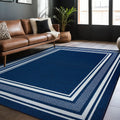 Modern Bordered Non Slip Indoor Rug 5x7 - Easy Care and Stable