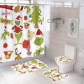 4 Pcs Christmas Shower Curtain Set for Festive Bathroom Decor