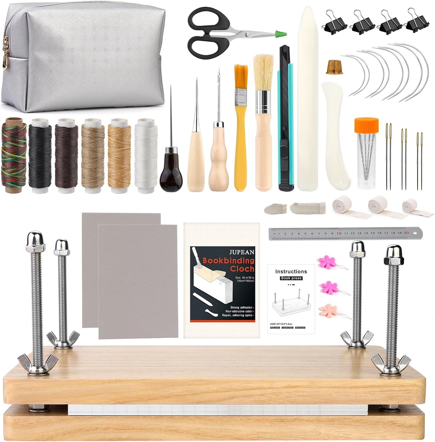 JUPEAN Book Binding Kits for Durable Book Press and Repair