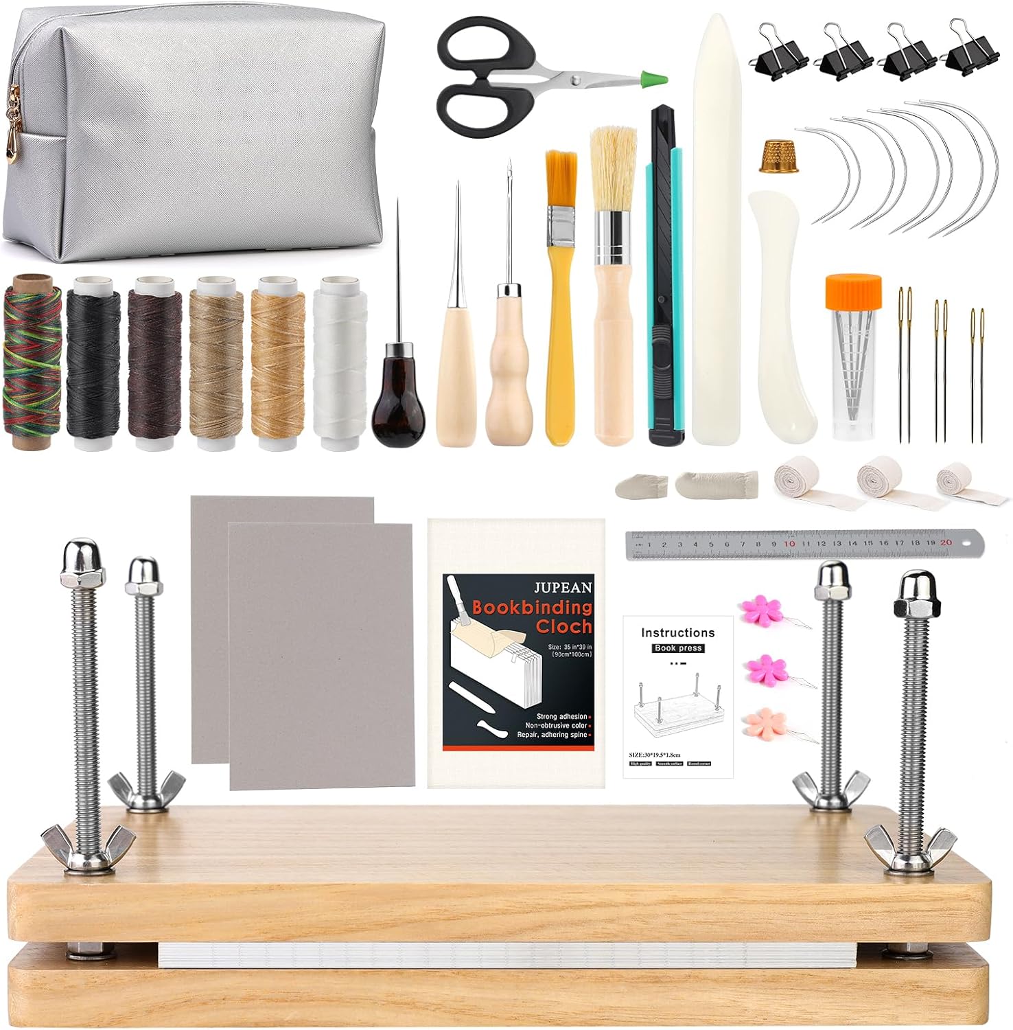 JUPEAN Book Binding Kits for Durable Book Press and Repair