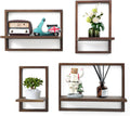 Square Floating Shelves Set of 4 - Modern Framed Wall Display