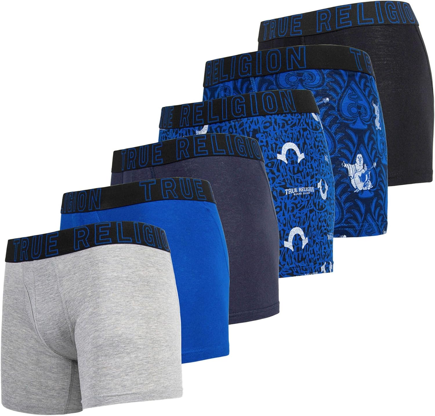True Religion Mens Boxer Briefs Cotton Stretch Underwear Pack of 6
