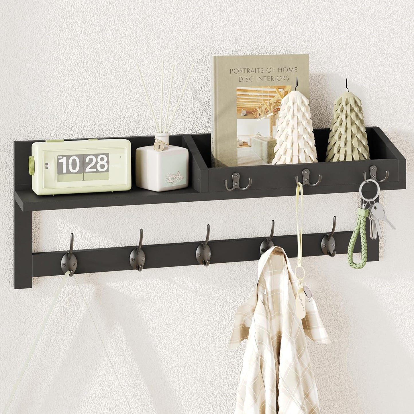 AMBIRD Wall Hooks with Shelf - Stylish Entryway Storage Solution