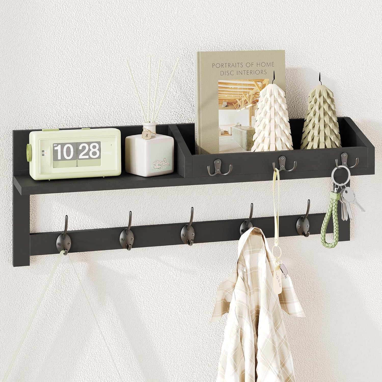 AMBIRD Wall Hooks with Shelf - Stylish Entryway Storage Solution
