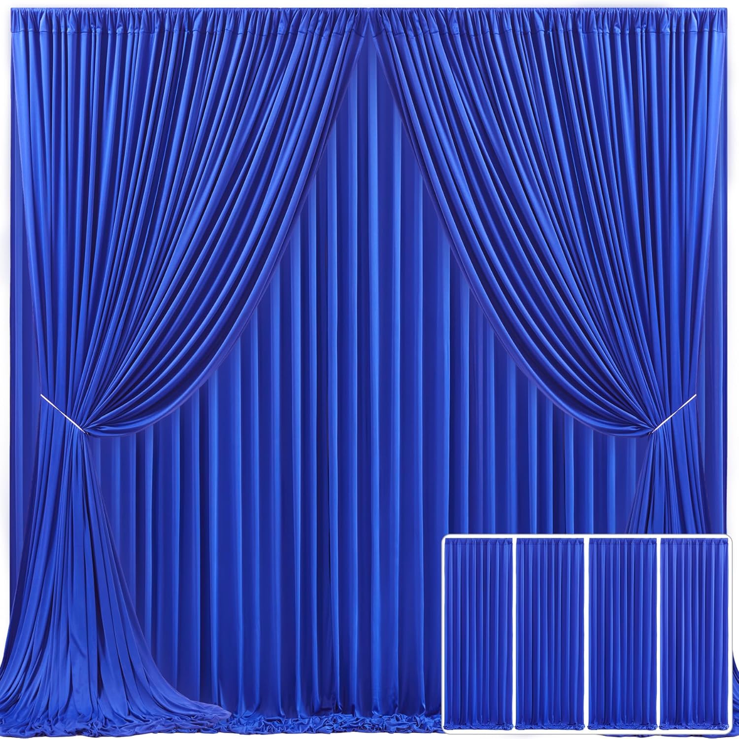 4 Panels Royal Blue Backdrop Curtain for Stunning Events