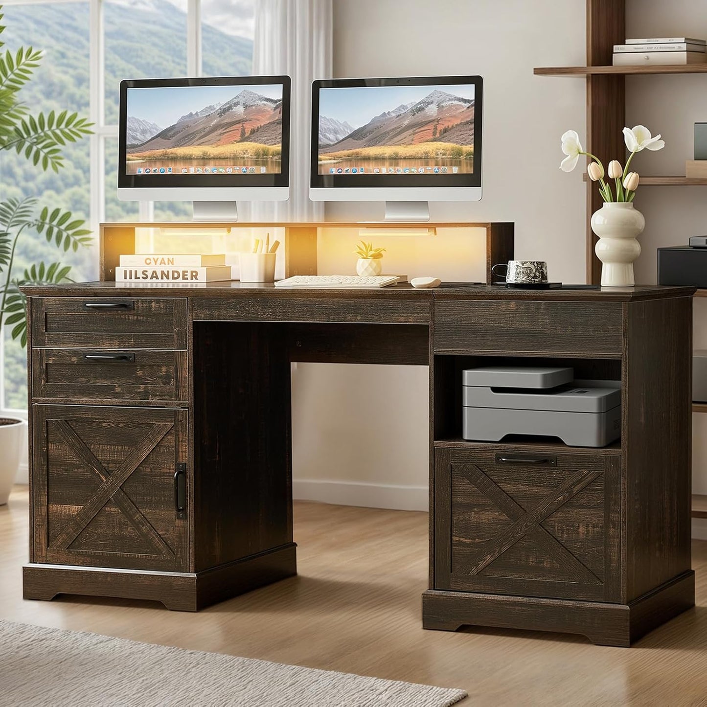 JanflyHome 63 Lift Top Executive Desk