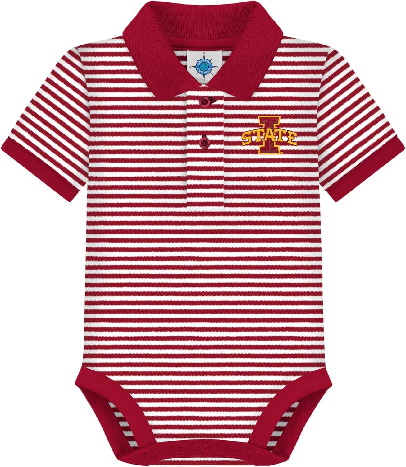 Creative Knitwear College Baby Striped Polo Bodysuit for Infants