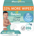 Pampers Baby Wipes Aqua Pure 896 Count - 99% Water Sensitive Wipes