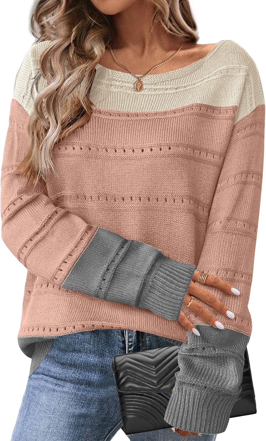 Zeagoo Womens Sweaters Cute Long Sleeve Off The Shoulder Style