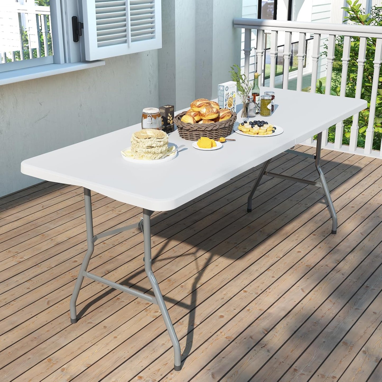 Foldable Table 6ft for Camping, Parties, and Outdoor Events