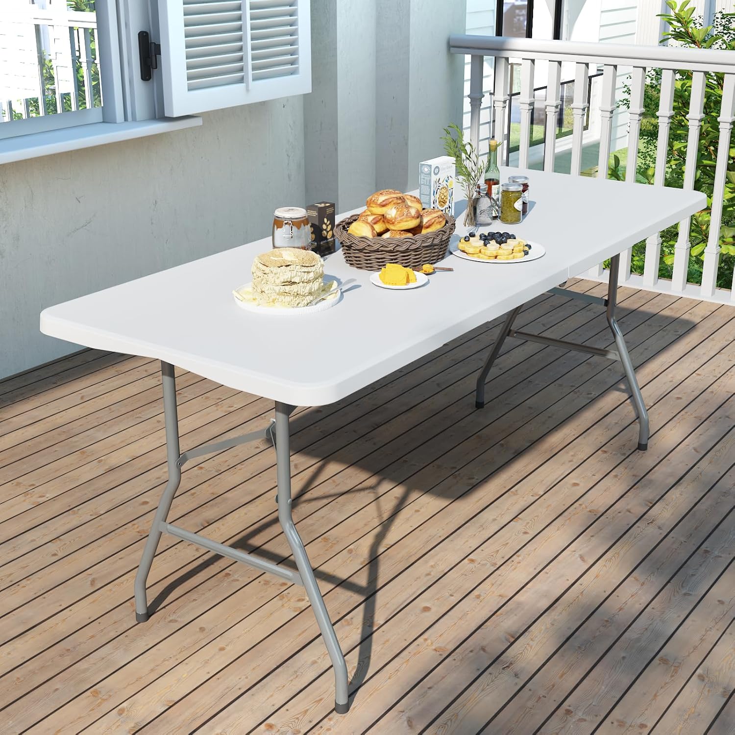 Foldable Table 6ft for Camping, Parties, and Outdoor Events