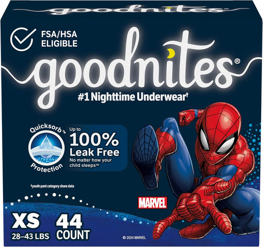 Goodnites Boys' Bedwetting Underwear, XS, 44 Ct - Nighttime Protection