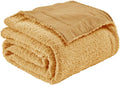 Queen Muslin and Fleece Reversible Blanket - Beige 80in x 90in