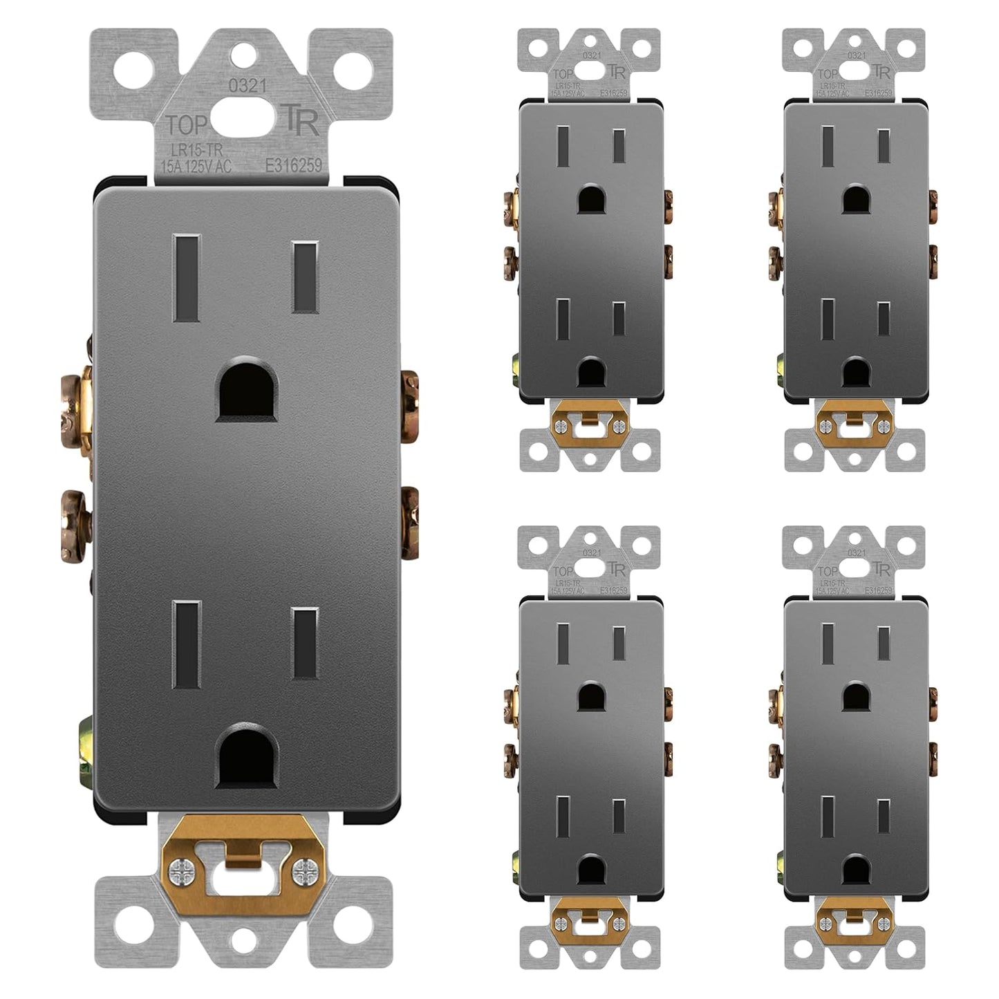 LIDER Matte Finish Decorator Receptacle for Modern Homes