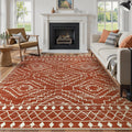 Wonnitar Moroccan 8x10 Area Rug - Washable Brown Boho Floor Rug