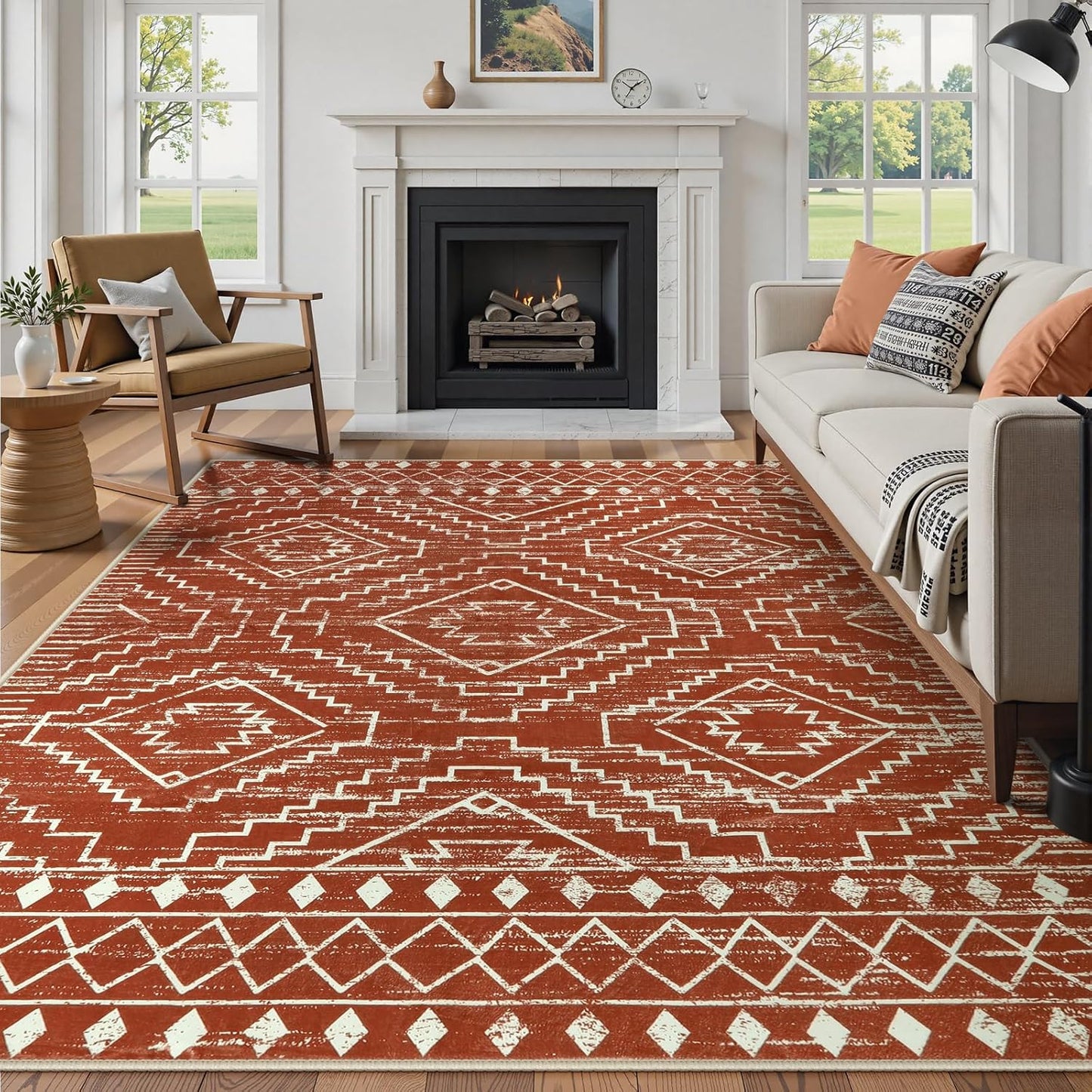 Wonnitar Moroccan 8x10 Area Rugs for Living Room and Bedroom