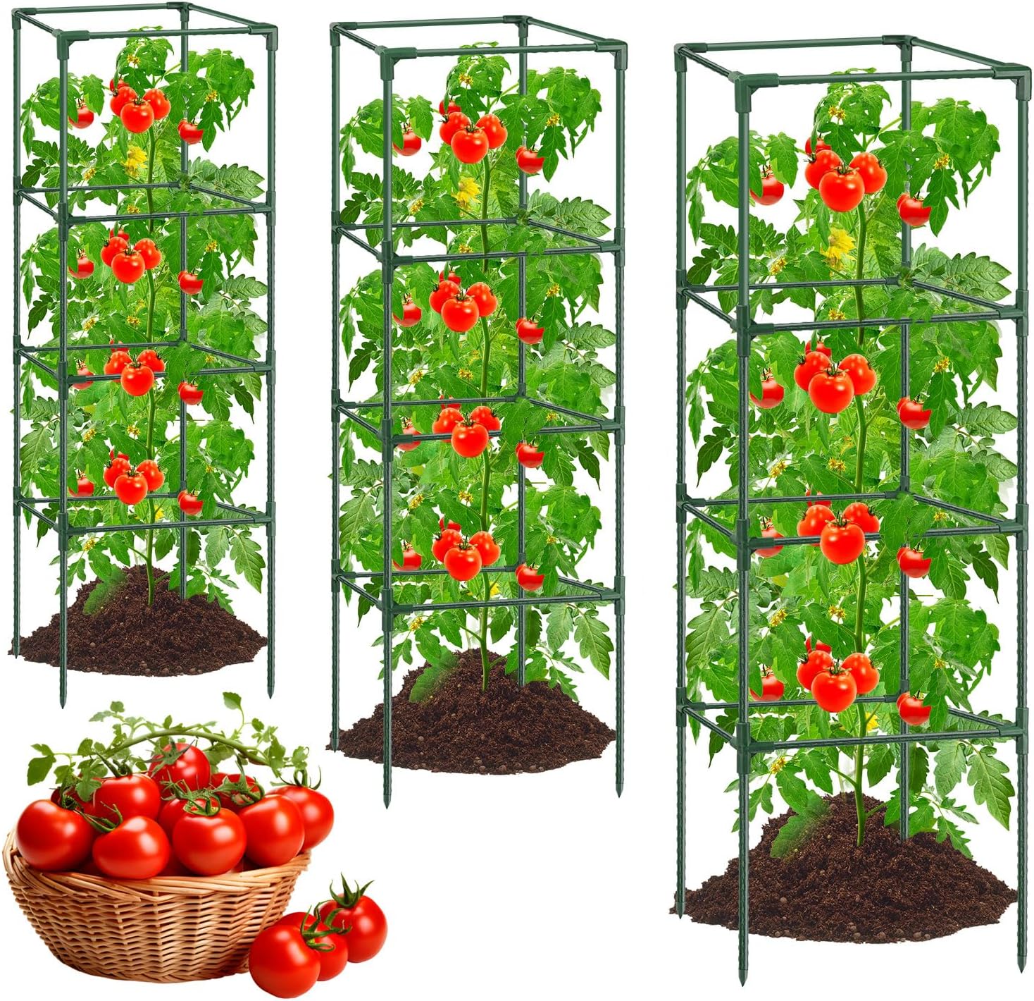 Heavy Duty Tomato Cages for Climbing Vegetables and Fruits