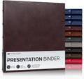 Gallery Leather 3 Ring Binder with Plastic Sleeves - Belfast Burgundy