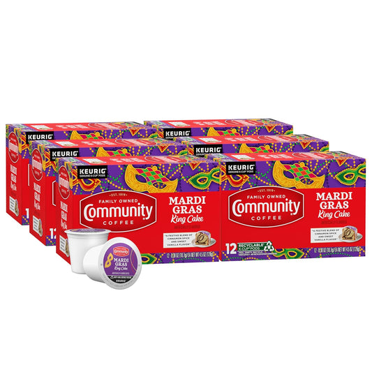 Mardi Gras King Cake Flavored Coffee Pods for Keurig Brewing