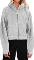 Zip Up Crop Hoodie Fleece Lined Sweatshirt - Cozy Everyday Layer