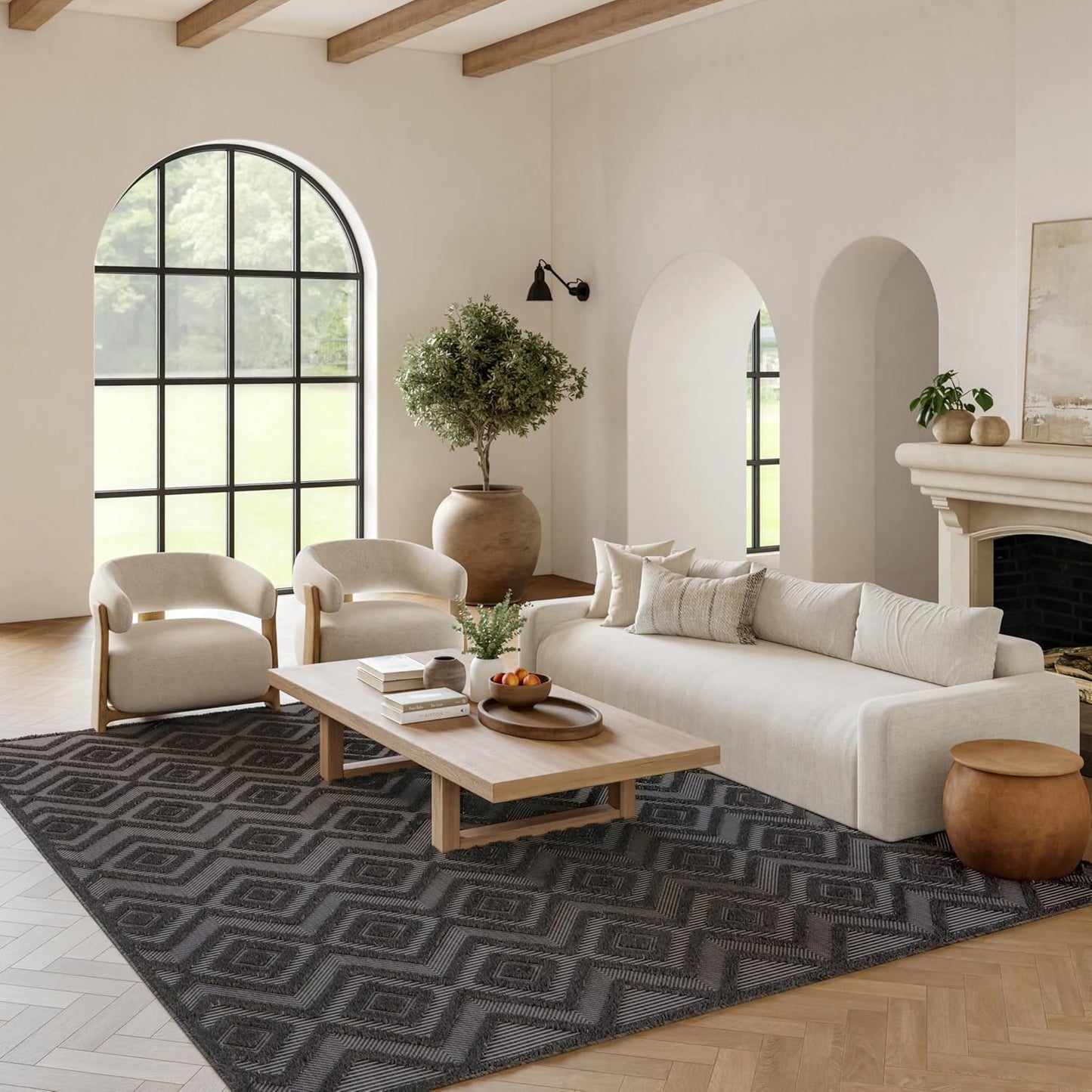 Nourison Home Versatile Indoor/Outdoor Charcoal/Black Area Rug