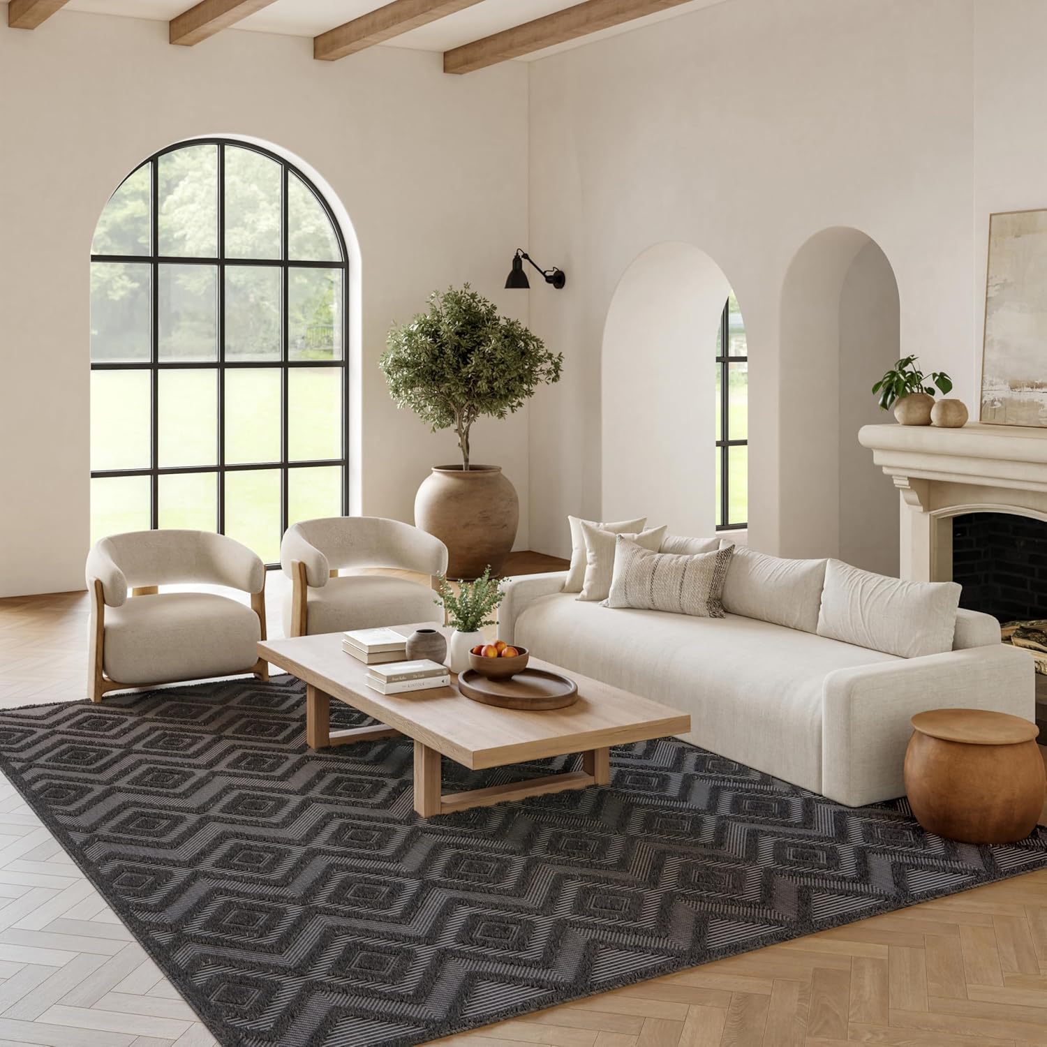 Nourison Home Versatile Indoor/Outdoor Charcoal/Black Area Rug
