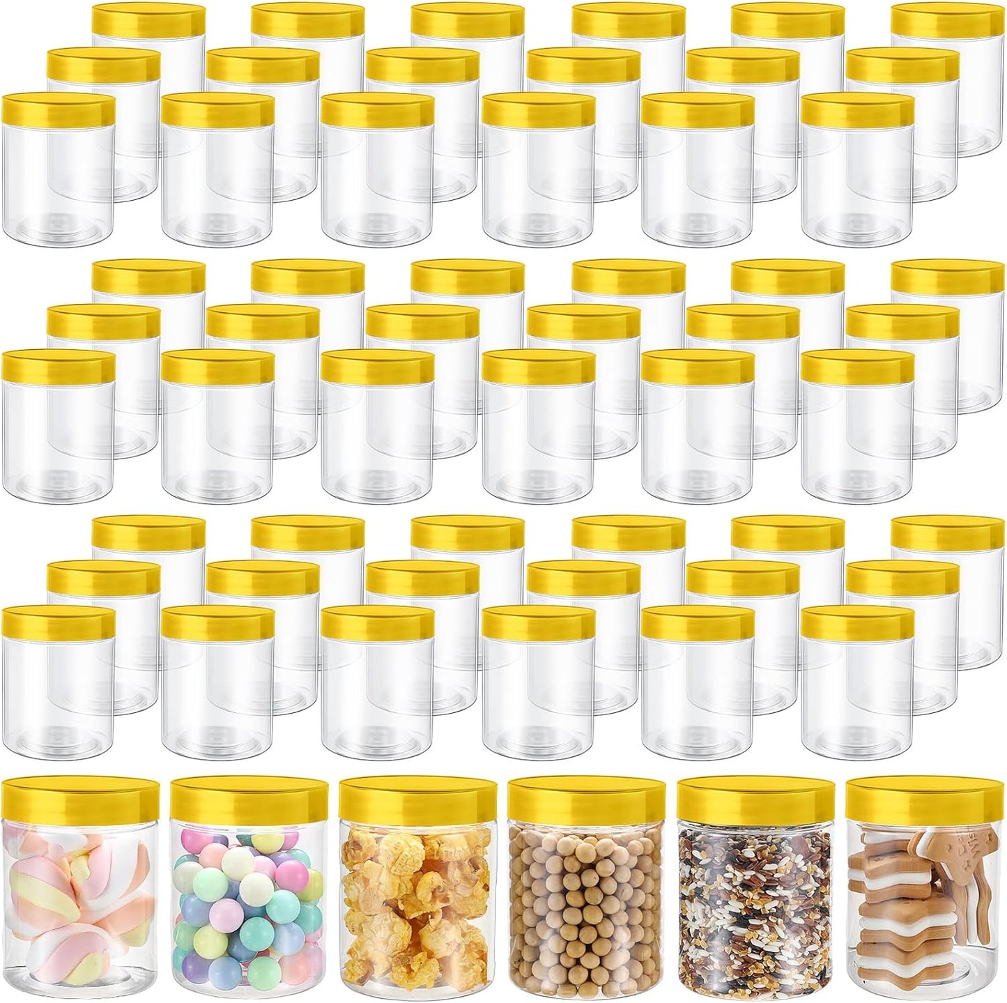 60 Pcs 8 oz Plastic Jars with Lids for Travel and Storage