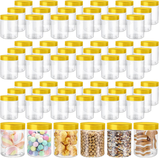 60 Pcs 8 oz Plastic Jars with Lids for Travel and Storage