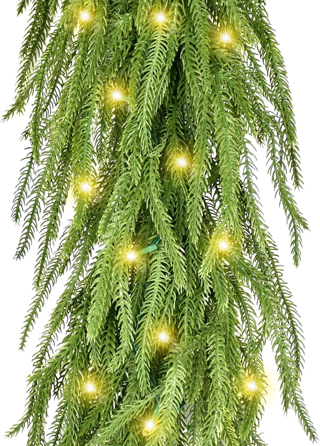 Christmas Garland with Lights for Mantle - INCIKITI 9FT
