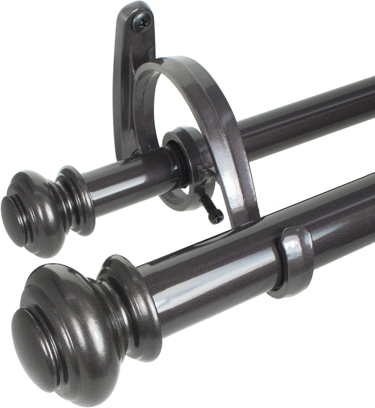 Decopolitan Urn Telescoping Double Drapery Rod Set for Stylish Windows