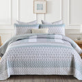 Green Boho Quilt King Size - Lightweight Reversible Quilt Set