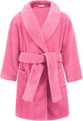 Arshiner Boys Girls Flannel Bathrobe Soft Fuzzy Hooded Robe - Cozy