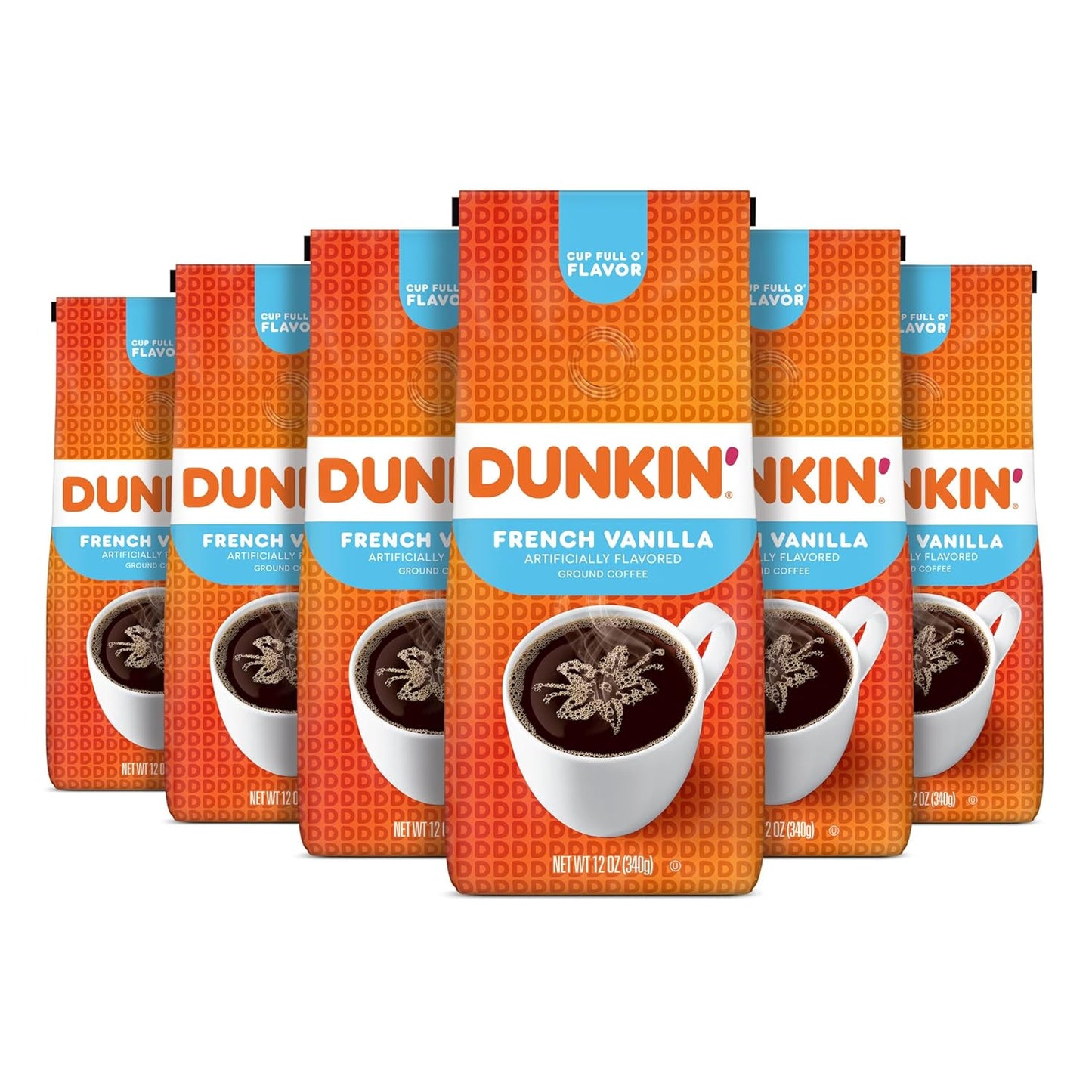Dunkin French Vanilla Flavored Ground Coffee for Home Brewing