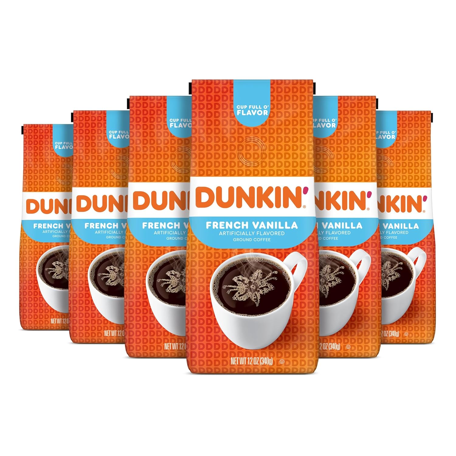 Dunkin French Vanilla Flavored Ground Coffee for Home Brewing