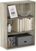Furinno Pasir 3-Tier Open Shelf Bookcase, Sonoma Oak - Space-Saving