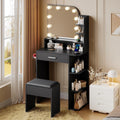 Small Makeup Vanity Desk with Mirror and Lights - Compact Vanity