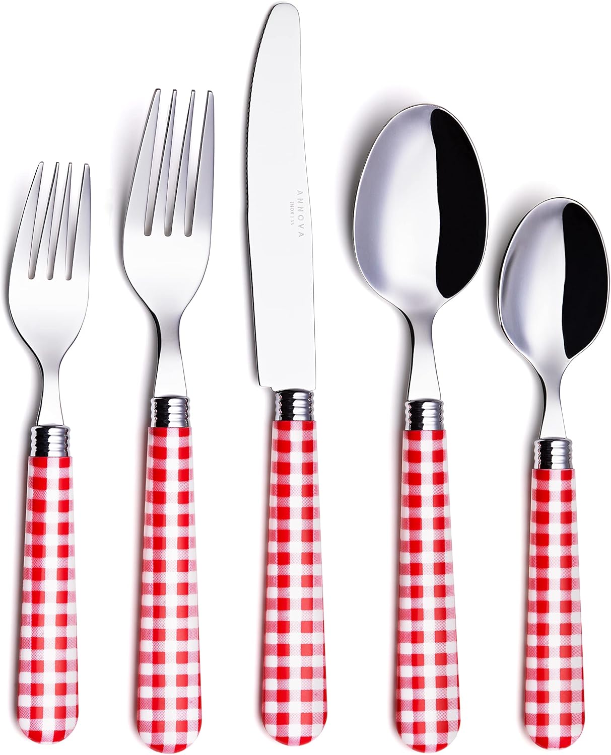 ANNOVA 20-Piece Silverware Set with Color Handle for Dining
