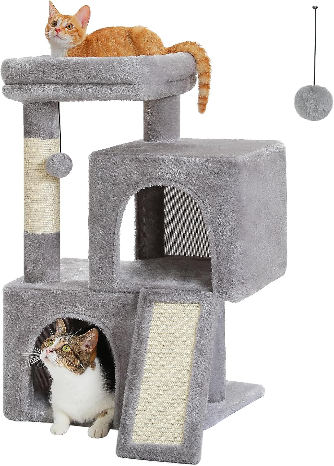 PAWZ Road Cat Tree 30 Inches Tower with Dual Condos for Cats