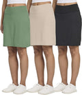 Real Essentials 20in Knee Length Women's Golf Skorts - 3 Pack