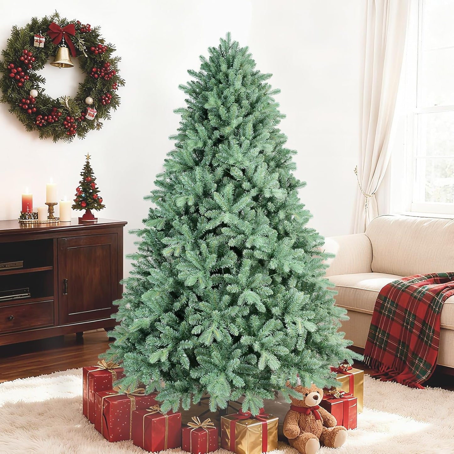 7.5ft Blue Spruce Christmas Tree for Effortless Holiday Decor