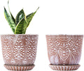 Gepege 6 Inch Beaded Ceramic Planter Set for Indoor-Outdoor Use