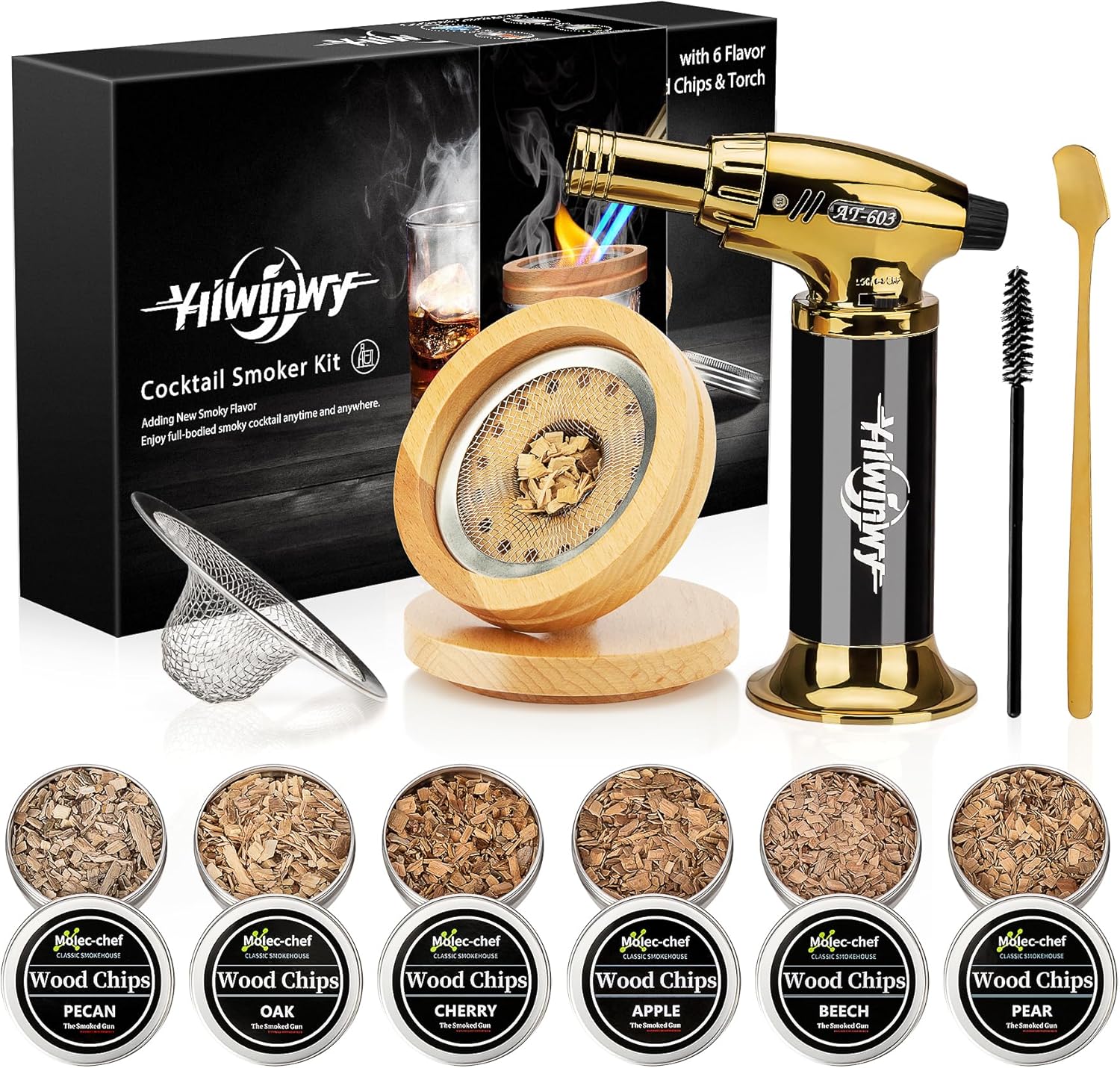 Ultimate Whiskey Smoker Kit - 6 Wood Chips