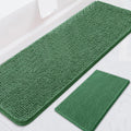 Bathroom Rugs Sets 2 Piece Dark Green - Ultra Thick Chenille Mats
