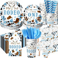 First Rodeo Party Supplies Boy Blue Western Cowboy Set for 50 Guests