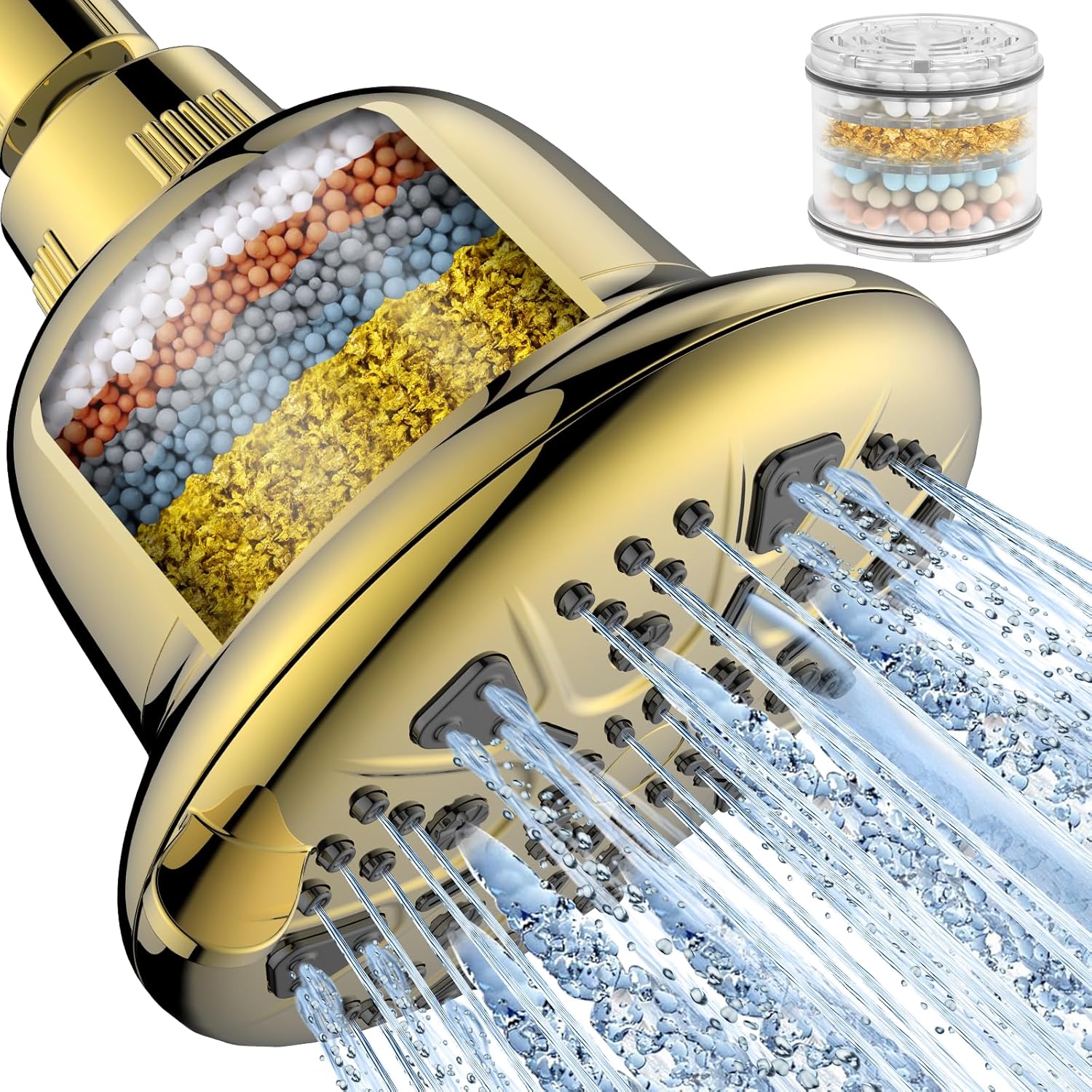 Filtered Shower Head - High Pressure Rain with 7 Settings