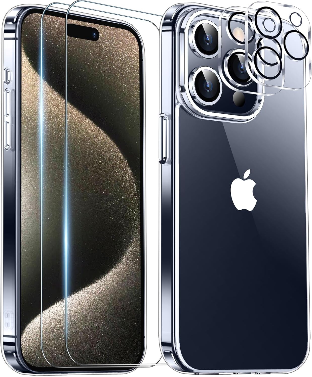 Red2Fire iPhone 15 Pro Max Case Clear with Camera Protectors