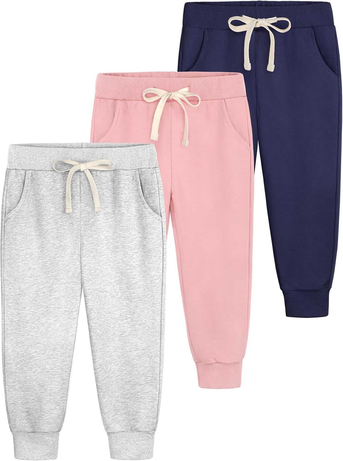 Toddler Girls Sweatpants with Pocket Drawstring - 3 Pack Combo
