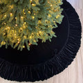 72-Inch Ruffled Velvet Christmas Tree Skirt with Foam Padding
